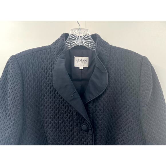 Armani Collezioni Women's Navy Blue Stretch Long Sleeve Jackets Blazer Size 10 - Picture 2 of 8